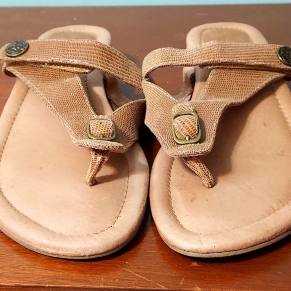 DAVID TATE Leather Flip Flop Sandals - size 8.5WW - Picture 4 of 11